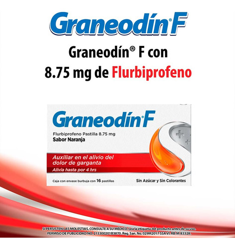 Graneodín® F,dolor E Inflamación De Garganta, 3pk De 16 Pzs