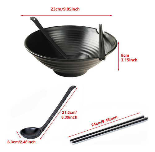 Cuenco De Ramen Japonés Con Cuchara Y Palillos A Juego Para