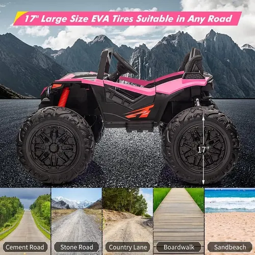 Carro Utv A Batería Recargable Para Niños Con Luces