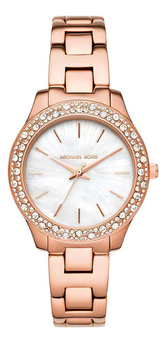 Reloj Michael Kors Liliane Original Para Dama E-watch Color De La Correa Rosa