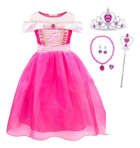 Vestido Princesa Aurora Fiesta Regalo Halloween Cosplay Disfraz Cumpleaños Mascarada Día Del Niño Regalo