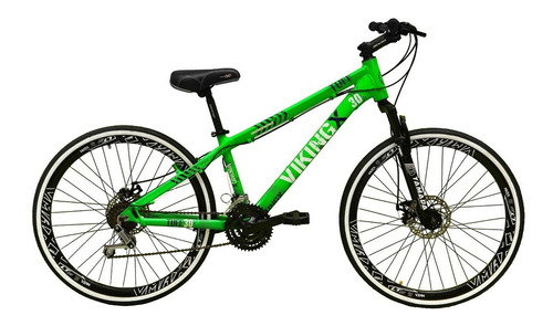 Bicicleta  vikingx VikingX Tuff 30 aro 26 21v freios de disco mecânico câmbio Shimano cor verde-néon