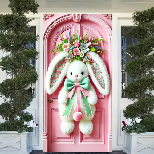 Adorable Funda De Puerta Con Forma De Conejo De Pascua, Fest