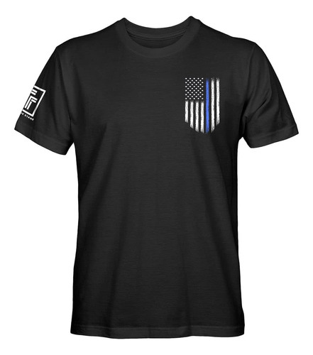Camiseta Para Hombre Con Soporte De Policía Leo Y Bandera De