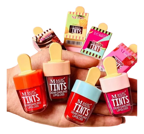 Set De 4 Tintas Para Labios Con Forma De Helado