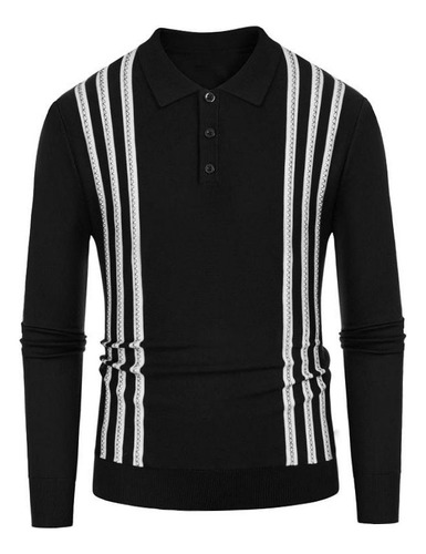 Camisa De Manga Larga Tejida Para Hombre, Camisa Casual Con