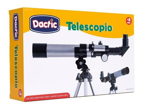 Imagen 3 de 3 de Telescopio Aluminio Con Trípode Escolar Dactic +8