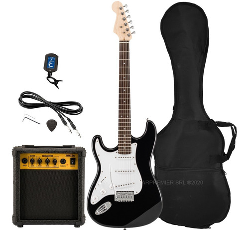Imagen 1 de 8 de Guitarra Electrica Rock Zurdo Ampli 10w Accesorios Completos