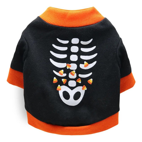 Sueter Disfraz Hallowen Esqueleto Calavera Perro Gato M Y L