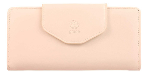 Cartera Para Dama Elegante Compartimento Cierre Saw031-1 Color Beige - Bg Gbw-502