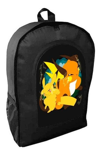 Mochila Negra Pikachu Adulto / Escolar B26