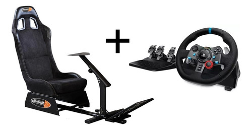 Volante Gamer G29 Driving Force Logitech + Cockpit Playseat