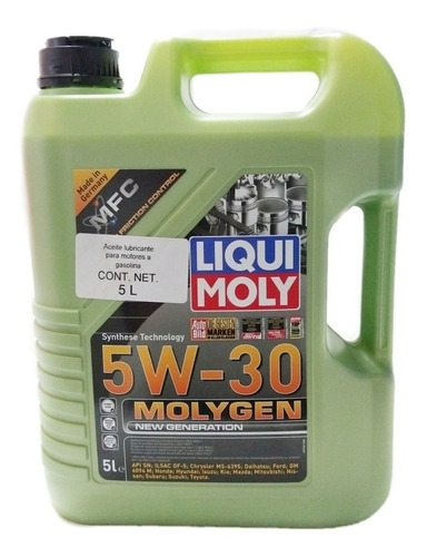 Óleo de motor antifricção sintético Molygen 5w30 5l