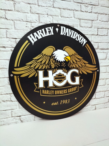 Cuadro Harley Davidson Hog Letrero De Metal Estilo Antiguo