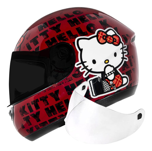 Capacete Peels Spike Hk Punk Vermelho/preto + Viseira Fumê