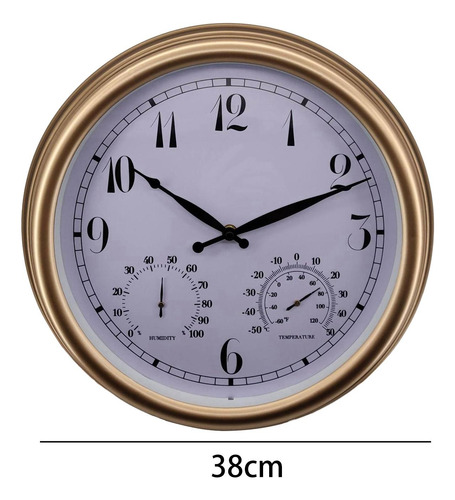 Reloj De Pared Exterior Con Termómetro E Higrómetro De 15