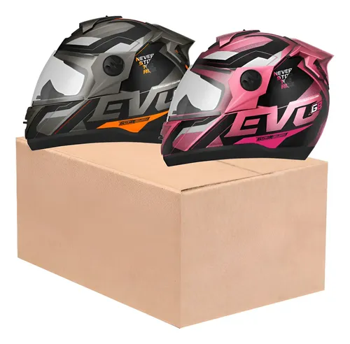 Kit 2 Capacetes Pro Tork Evolution G8 Evo Esportivo Fechado
