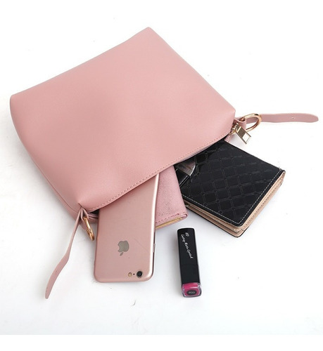 Imagen 4 de 8 de Set 3 Bolsas Mujer Borla Moda Cartera Crossbody Tote Hobo Pu