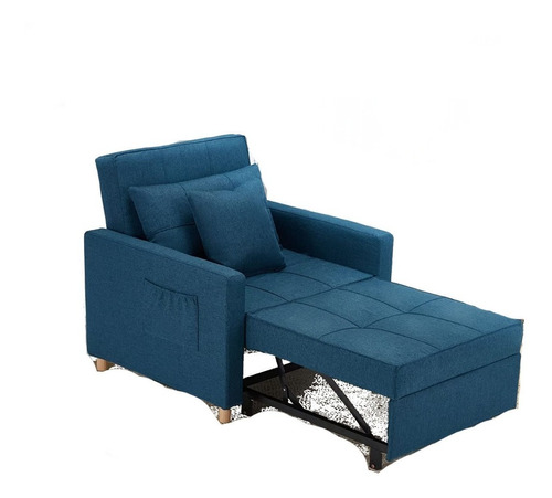 Sillón Cama 3 En 1; Ajustable Tamaño Individual, Azul Real