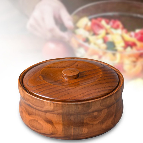 Cuenco De Madera Maciza Para Sopa Cuenco De 18 Cm X 7,5 Cm