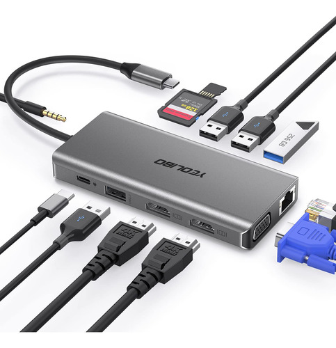 Estacin De Acoplamiento Usb C, Adaptador Mltiple De Concentr