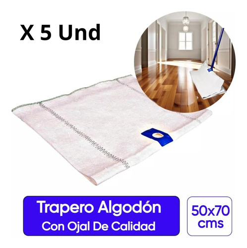 Trapero Algodón Con Ojal 50x70 Cm (5 Unidades)