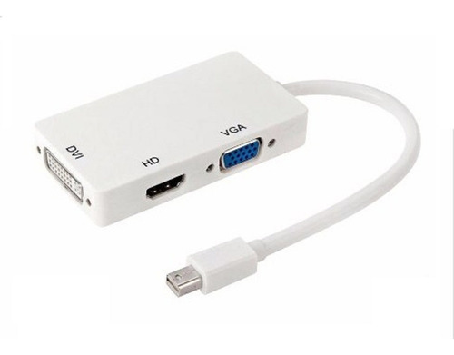 Adaptador Displayport Mini 3en1 Compatible Con Hdmi Dvi Vga