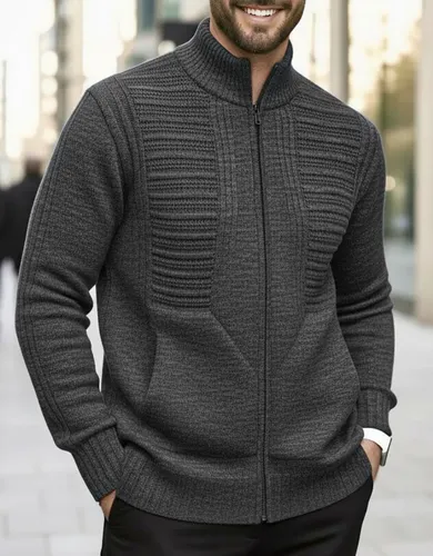 Blusa De Frio ​Masculina Lã Zíper Inverno Quentinha Trico