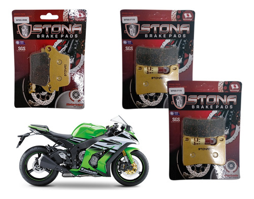 Pastilhas De Freio D/t Zx10 R Ninja 1000 Sinterizadas Stona