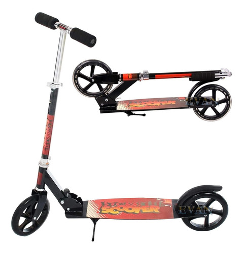 Scooter Patín Del Diablo Adultos Niños Rueda Xl 200mm Negro