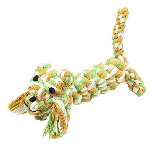 Brinquedo Mordedor Trançado Resistente 19cm Pet Leão Cor Verde