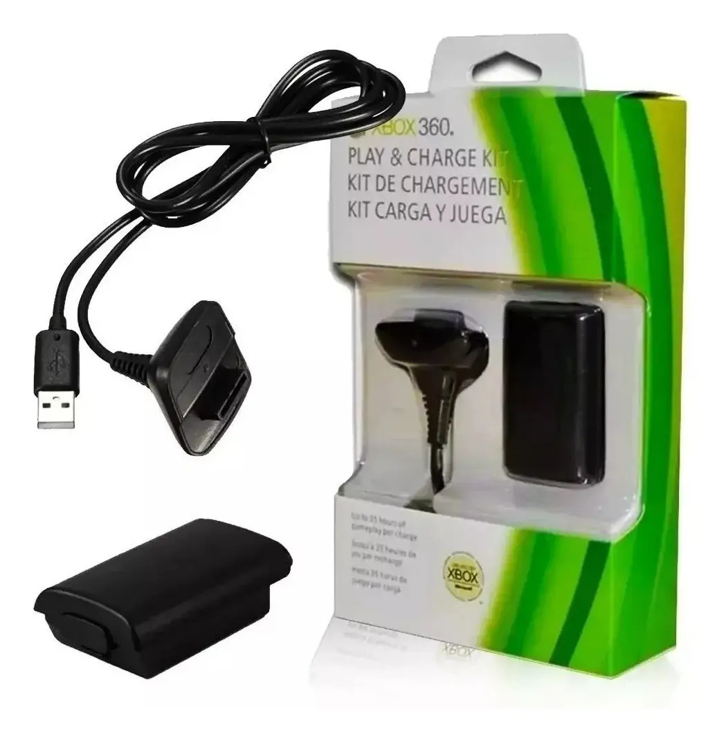 Kit 1 Bateria P/ Controle Xbox 360 + 1 Cabo Carregador 1.4m Voltagem De Entrada 110v/220v