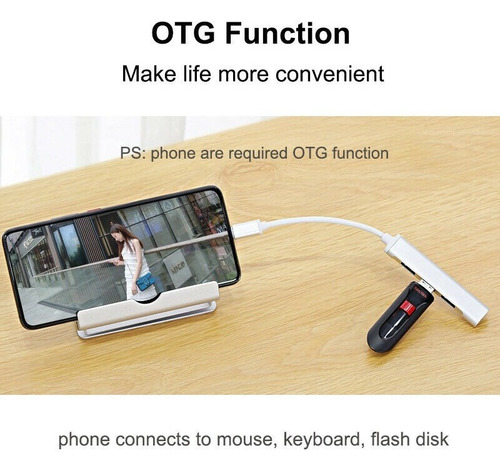 Hub Usb C 2 Puertos Usb 1 Usb C Lector Tf 4 En 1