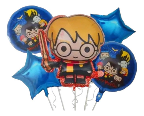 Set 5 Globos Harry Potter Decoración Fiesta Harry Potter Multicolor Harry Potter