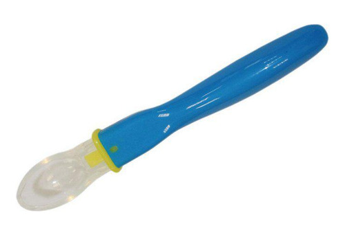 Colher Silicone Flexível 3m+ Azul  Ibimboo