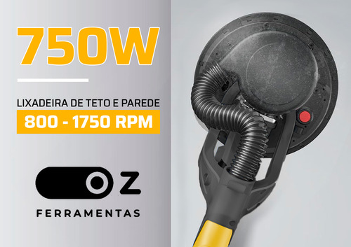 Lixadeira Parede Teto 750w C/led Com Lixas