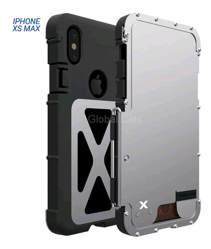 Imagen 1 de 5 de Case Metal iPhone XS Max D/ Acero Policarbonato Todo Terreno