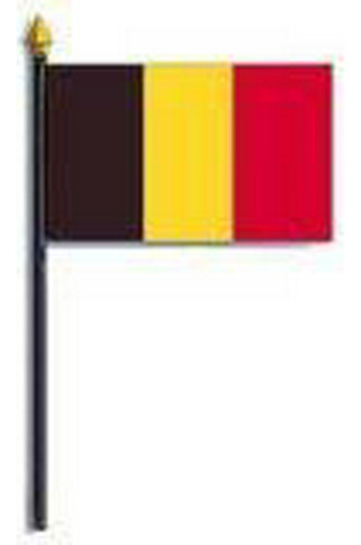 Bélgica 4 X 6 Pulgadas Mundial Palo De La Bandera Hecho En E