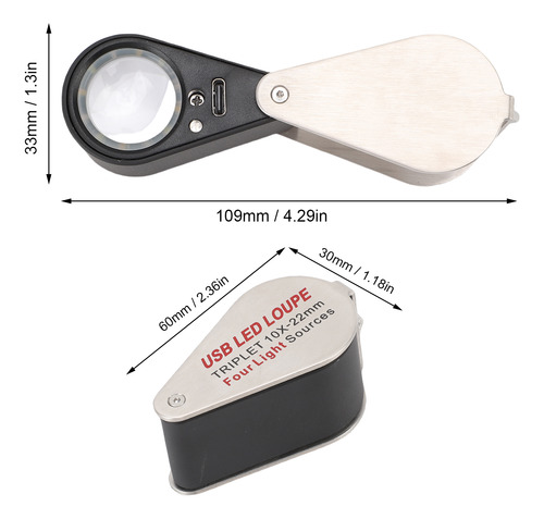 Lupa Para Joalheiros Com Lupa 10x Silver Portable