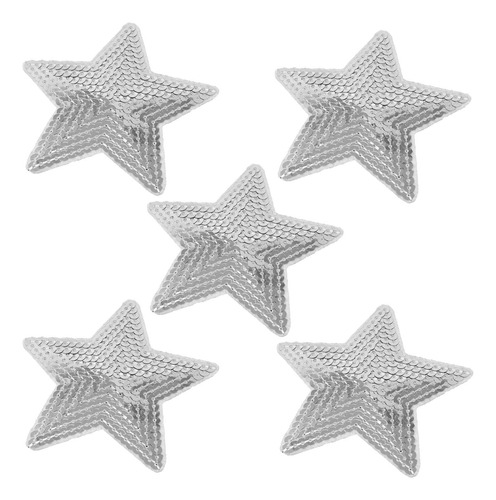 12pcs Lentejuelas Star Patche Apliques Bordado (plata)