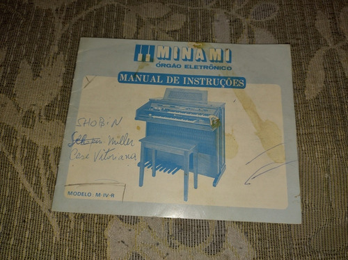Manuais Órgão Eletrônico Minami Certificado 1985 Raros (Usado)