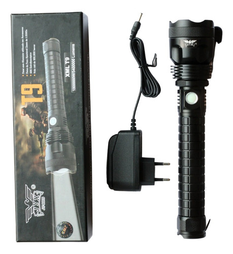 Lanterna Tática T9 Iluminação Prática 29970000 Lummes Led Branco Preto