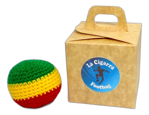 Pelota Fuchi Footbag Rasta A Crochet Hecho A Mano En Uruguay