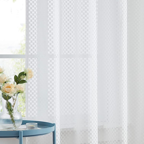 Cortinas Traslucidas Encaje Blanco Para Sala Estar Y Dormito