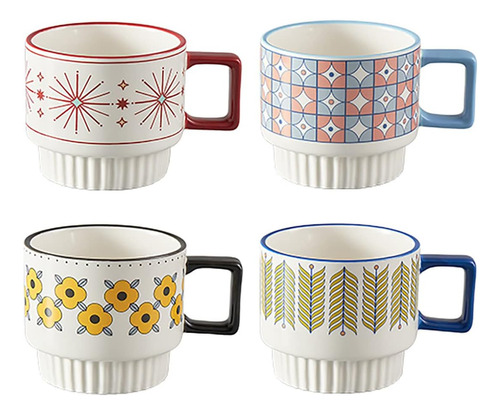 Juego De Tazas De Café Apilables Bicuzat, Tazas De Porcelana