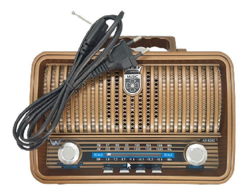 Radio Vintage Am/fm Bluetooth Recarregável Bivolt Cor Outro