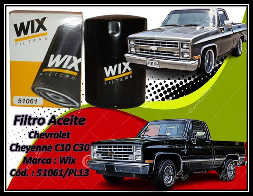 Filtro Aceite Chevrolet Cheyenne C10 C30 Wix 51061 / Pl13