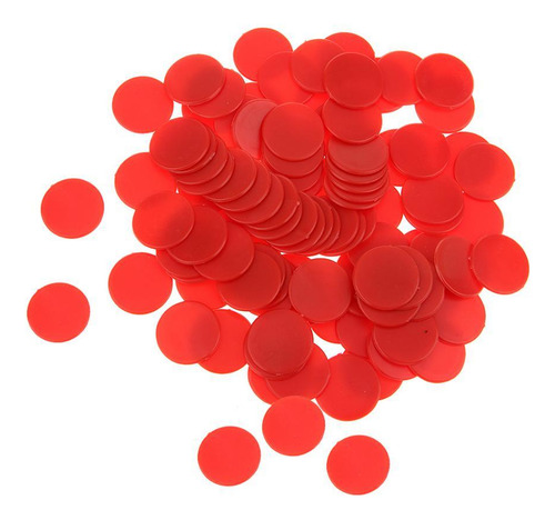Paquete De 100 Fichas De Plástico Rojo Rojo 1.9cm