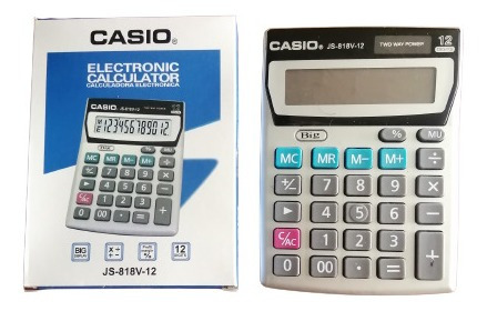 Calculadora Casio Js-818v, 12 Dígitos. Solar
