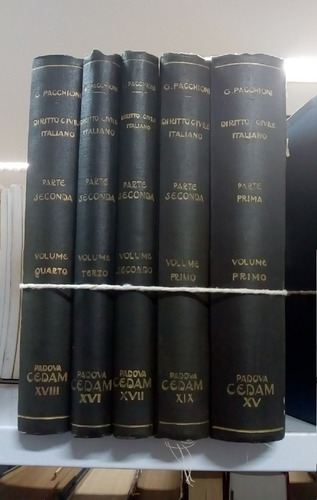 Livro Diritto Civile Italiano 5 Volumes - Giovanni Pacchioni [1940]